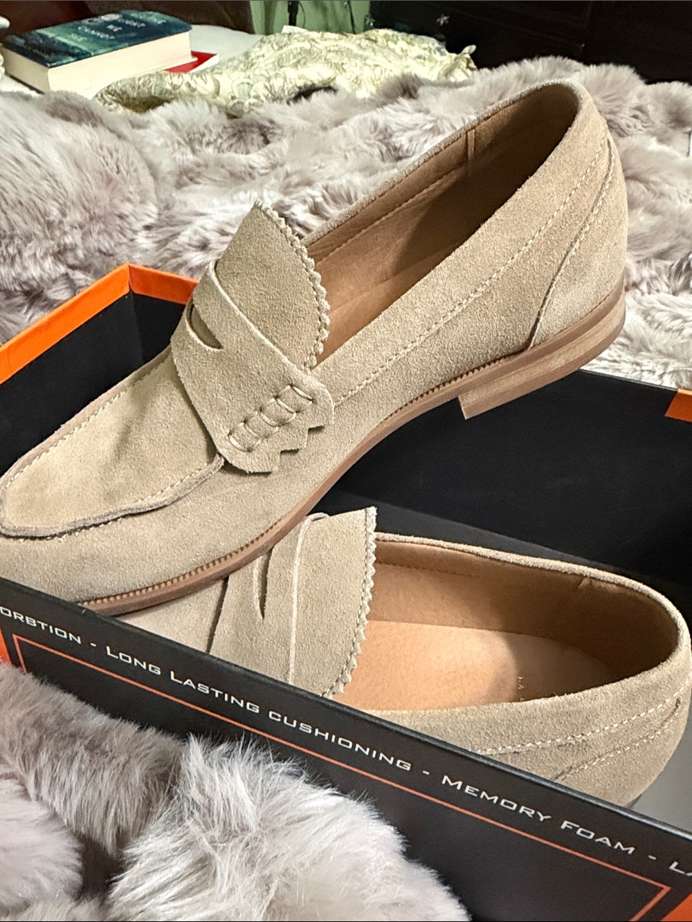 La Milano lSuede Penny Loafers in Beige